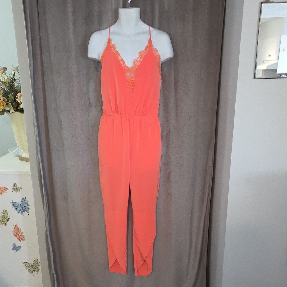 Marciano Size 6 Vibrant Coral Jumpsuit